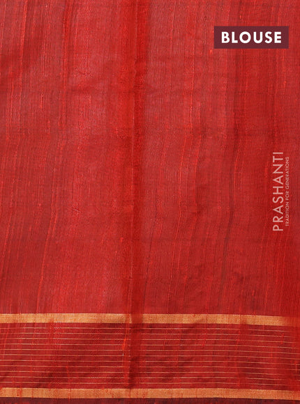 Pure dupion silk saree orange with zari woven buttas and zari woven border