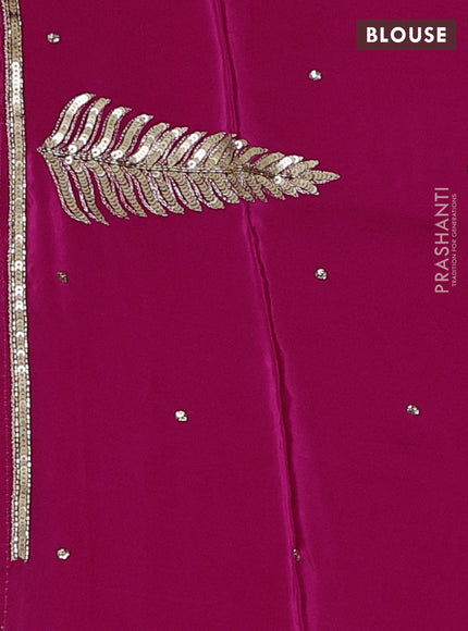 Pure organza silk saree pink with embroidery zari buttas and sequin embroidered border