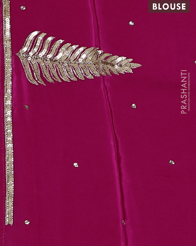 Pure organza silk saree pink with embroidery zari buttas and sequin embroidered border