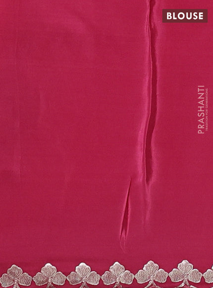 Pure organza silk saree pink with convent embroidery and embroidered border