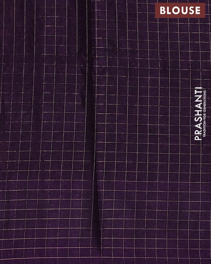 Semi tussar saree violet with allover embroidery design and zari woven border