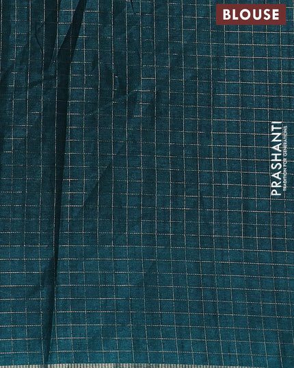 Semi tussar saree peacock green with allover embroidery design and zari woven border