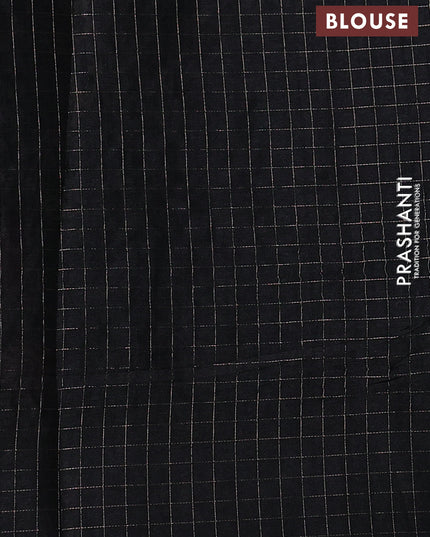 Semi tussar saree black with allover embroidery design and zari woven border