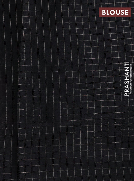 Semi tussar saree black with allover embroidery design and zari woven border
