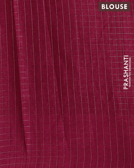 Semi tussar saree dark pink with allover embroidery design and zari woven border