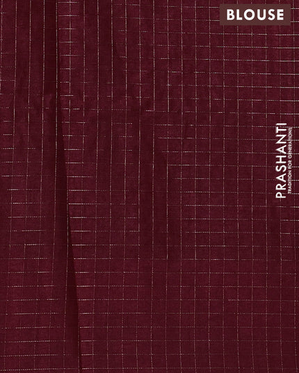 Semi tussar saree maroon with allover embroidery design and zari woven border