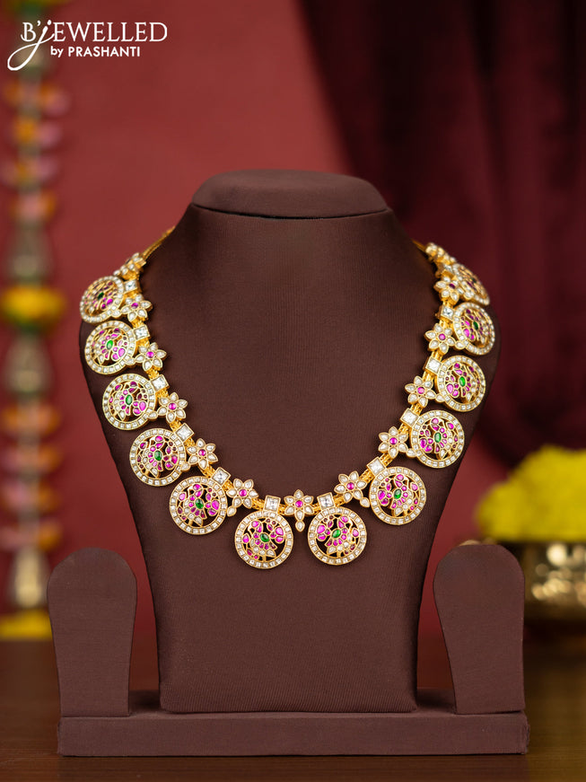 Jadau bottumala necklace with kemp jadau kundan stones