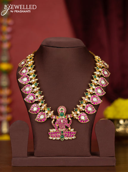 Jadau necklace lakshmi & manga design with kemp jadau kundan stones