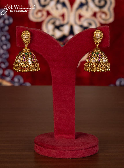 Antique necklace lakshmi kasu design with kemp and kundan stones
