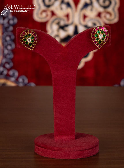 Anitque necklace in leaf design with jadau kundan stones