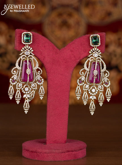 Antique haaram with multicolour and cz stones