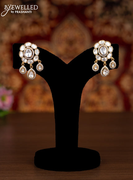 Antique earrings with kundan and cz stones
