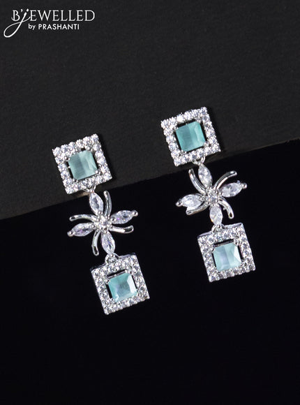 Zircon haaram with mint green and cz stones