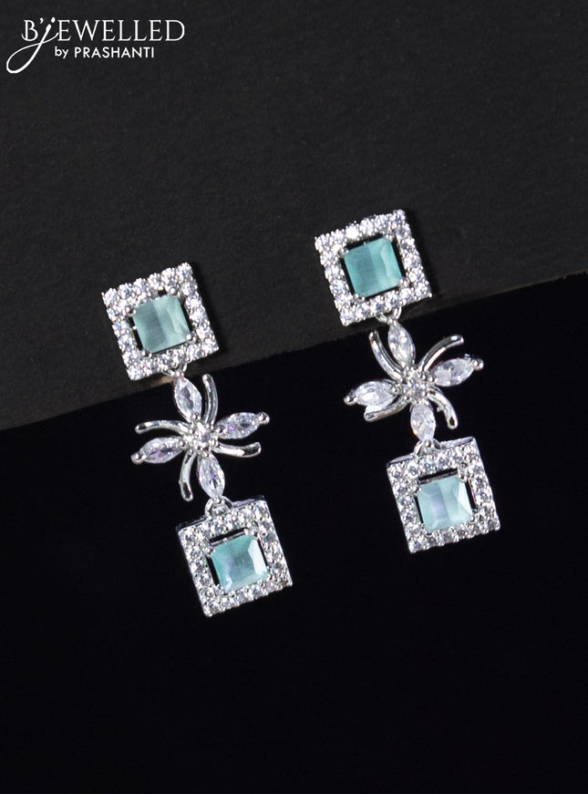 Zircon haaram with mint green and cz stones
