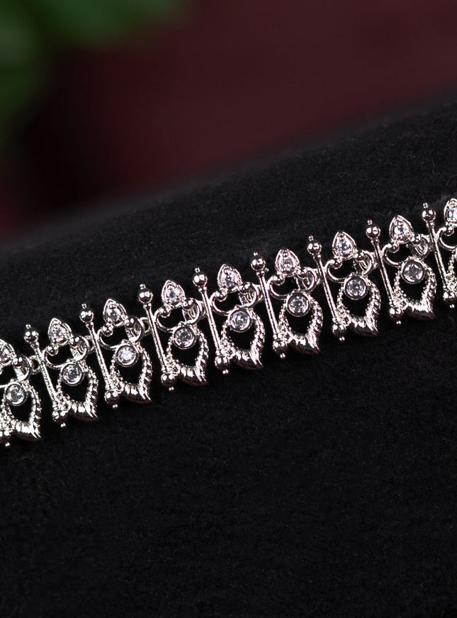 Zircon hip chain with cz stones