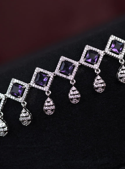 Zircon hip chain with violet and cz stones