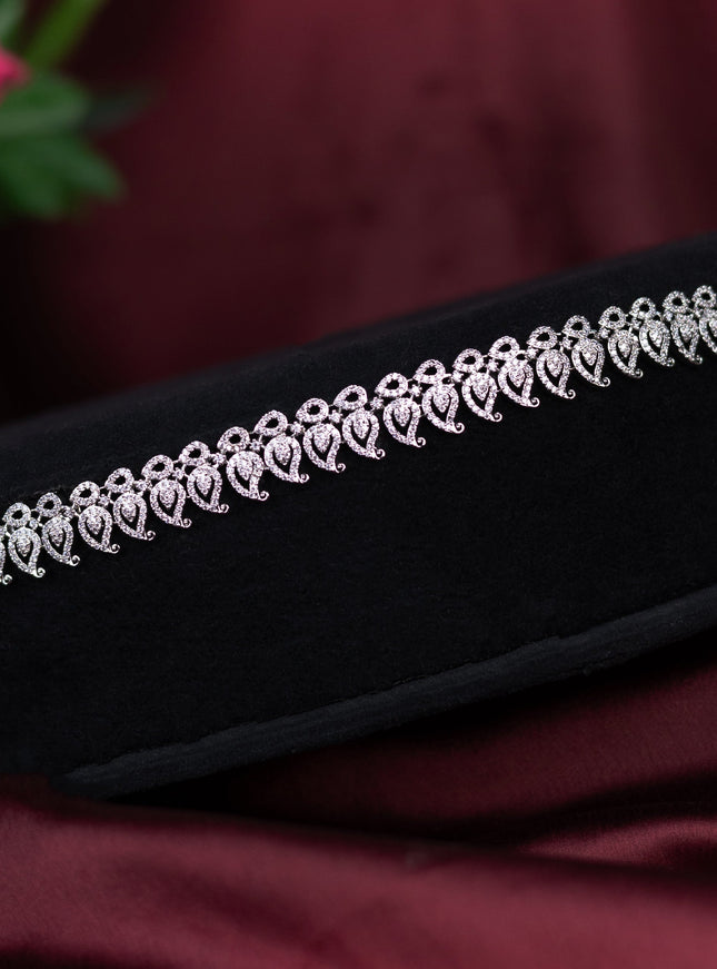 Zircon hip chain with cz stones