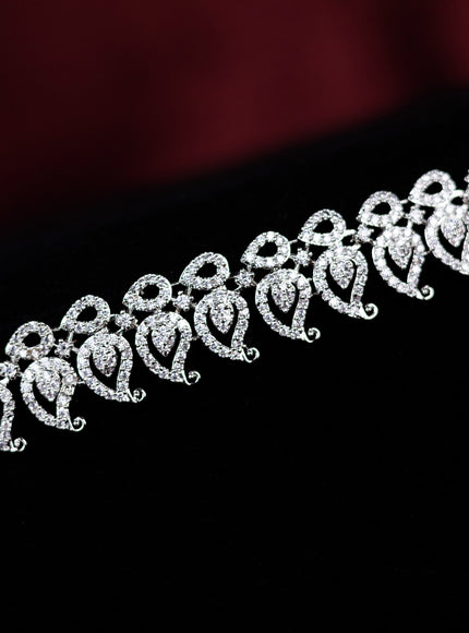 Zircon hip chain with cz stones