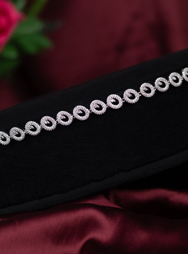 Zircon hip chain with cz stones