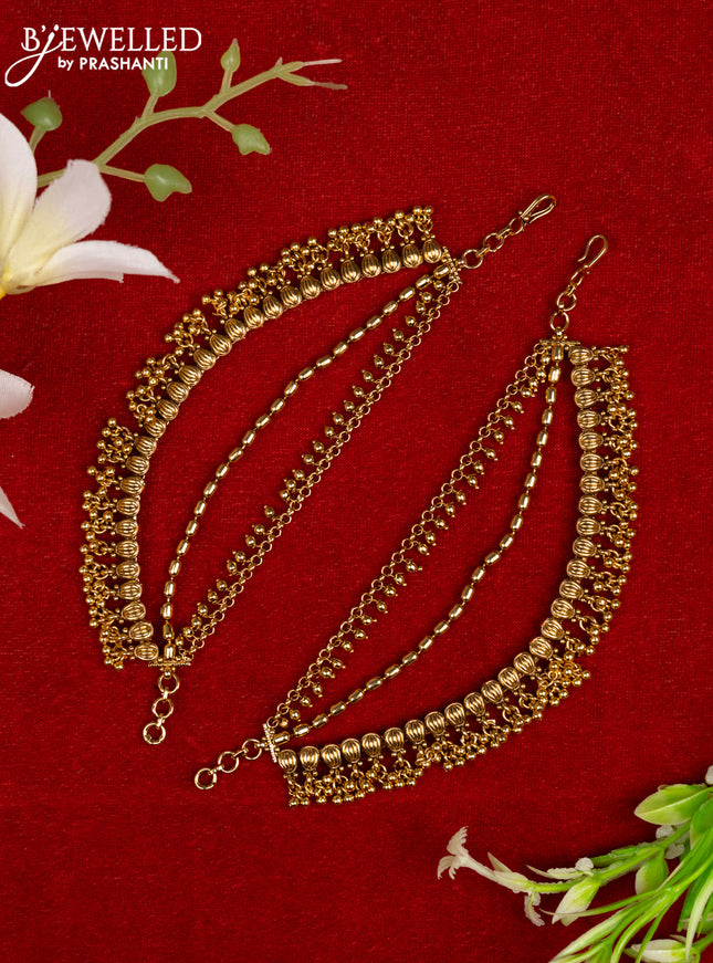 Antique mattal triple layer with golden beads hangings