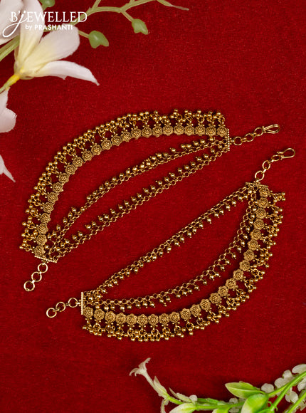 Antique mattal triple layer with golden beads hangings