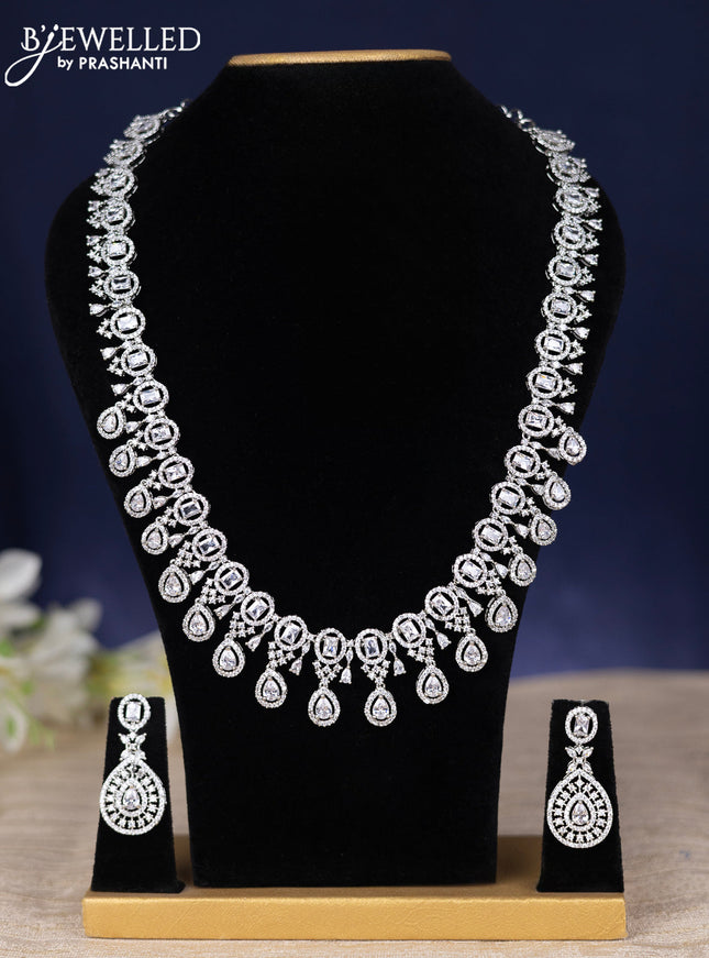 Zircon haram with cz stones and hangings