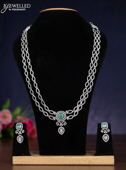Zircon double layer haram with mint green and cz stones