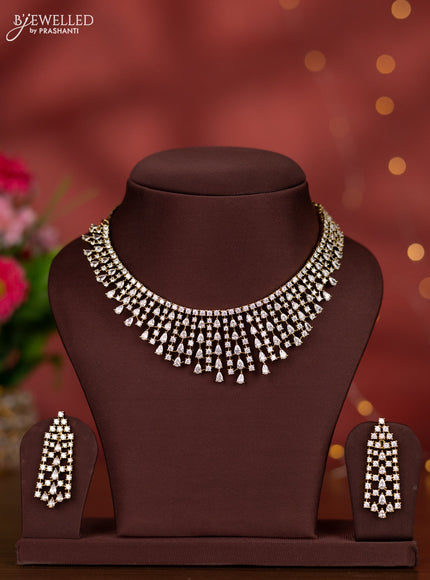 Necklace with cz stones in victorian finish