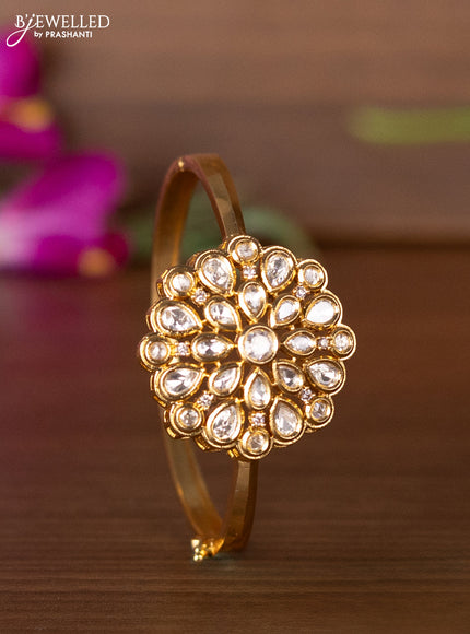 Bracelets with kundan stones in gold finish