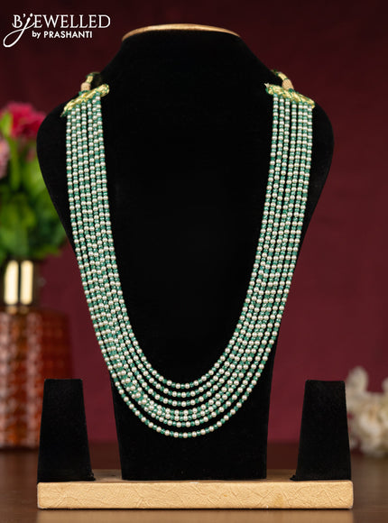 Beaded necklace with pearl and orange green beads