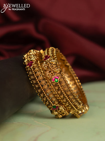 Antique bangle lakshmi design screw type with jadau stones