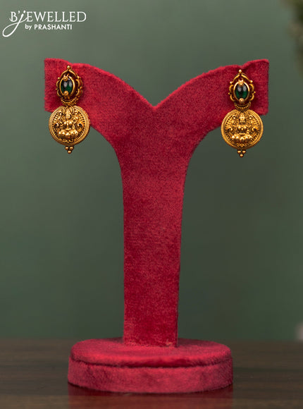 Antique necklace lakshmi kasu design with kemp stones