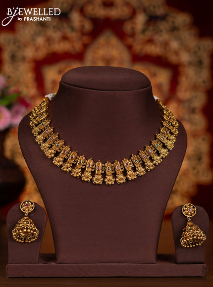 Antique necklace floral design with kemp stones