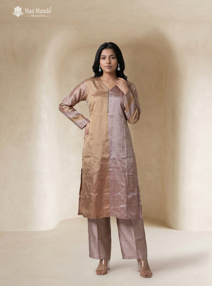 Golden Tissue Elegant Salwar Suit With Pant