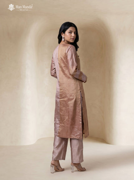 Golden Tissue Elegant Salwar Suit With Pant