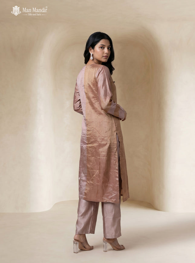 Golden Tissue Elegant Salwar Suit With Pant