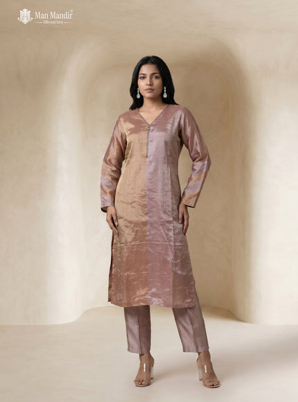 Golden Tissue Elegant Salwar Suit With Pant