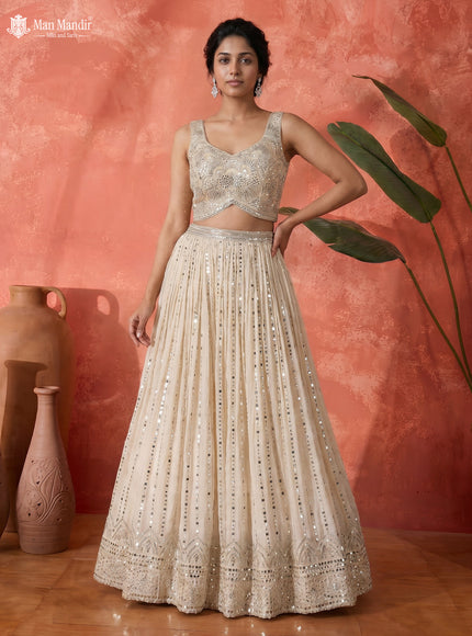 Off White Silk Gown Embroidery With Pant & Organza Dupatta