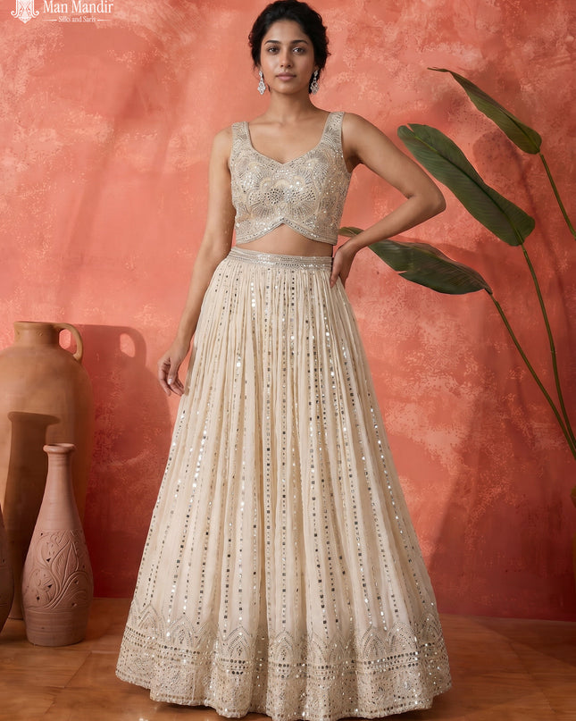 Off White Silk Gown Embroidery With Pant & Organza Dupatta