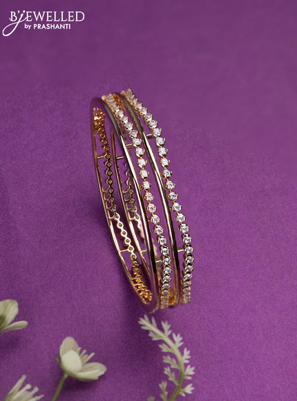 Bangles with cz stones in gold finish