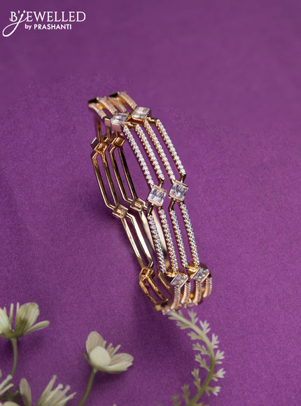 Bangles with cz stones in gold finish