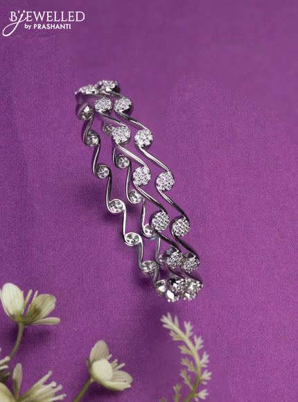 Bangles with cz stones in silver finish