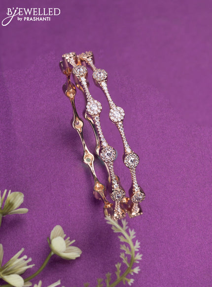 Bangles with cz stones in rose gold finish