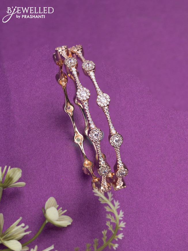 Bangles with cz stones in rose gold finish
