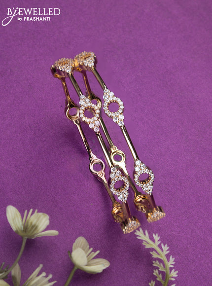 Bangles with cz stones in gold finish