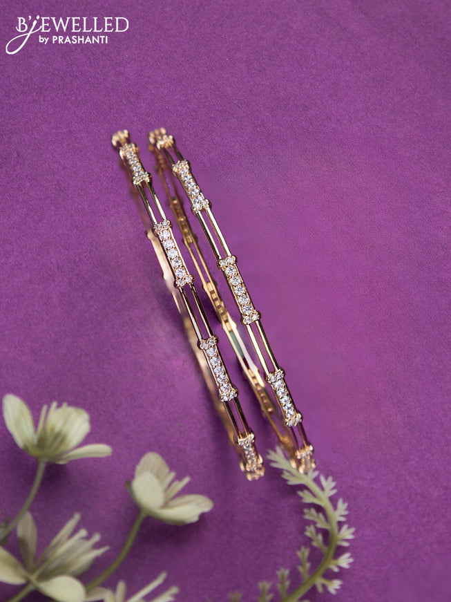 Bangles with cz stones in gold finish