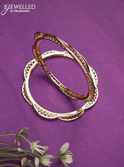 Bangles with cz stones in gold finish