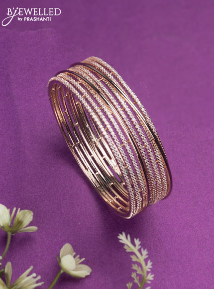 Bangles with cz stones in rose gold finish