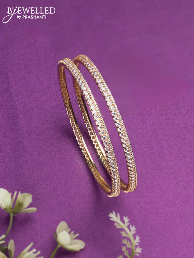Bangles with cz stones in gold finish