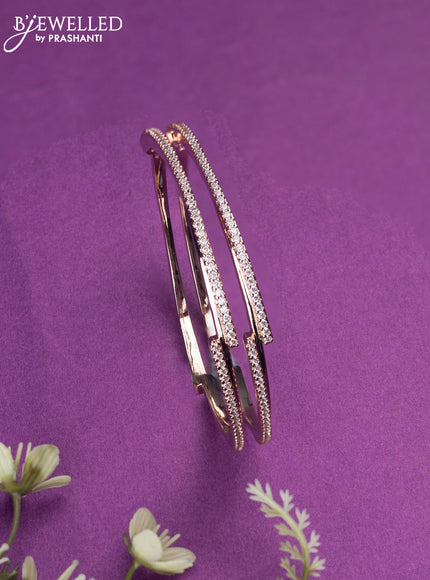 Bangles with cz stones in rose gold finish